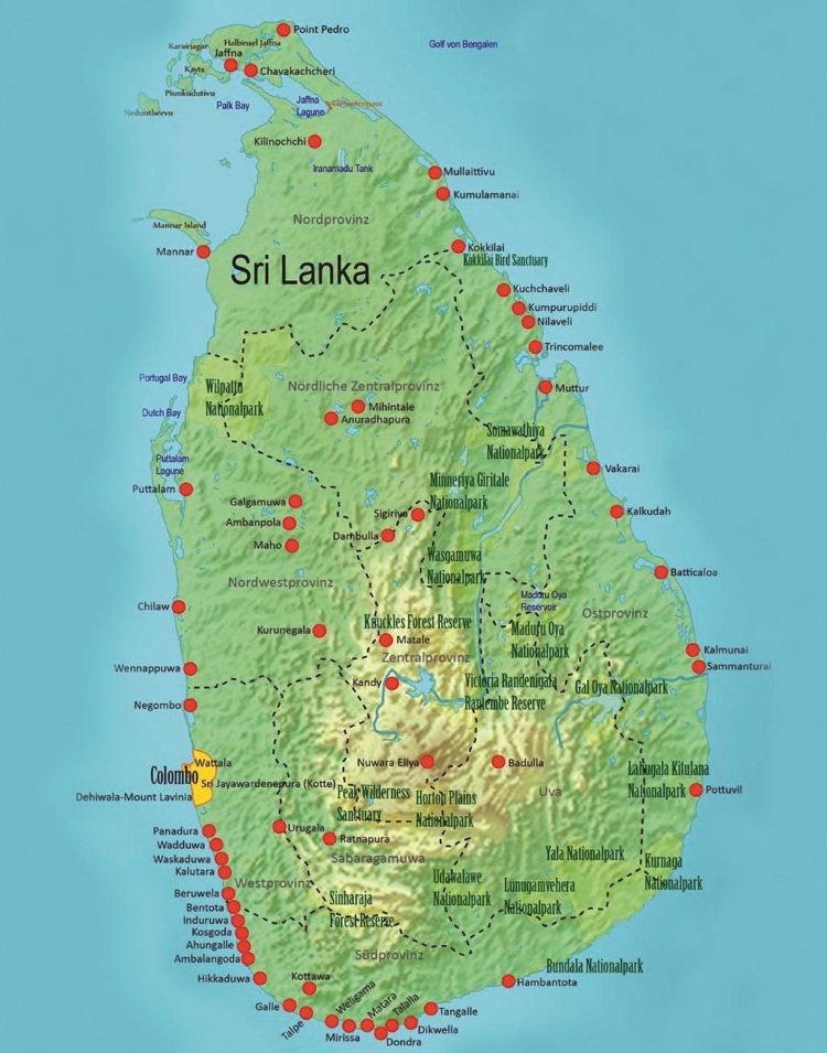 Karte Sri Lanka - Kopie – Reisetipps & Buchen