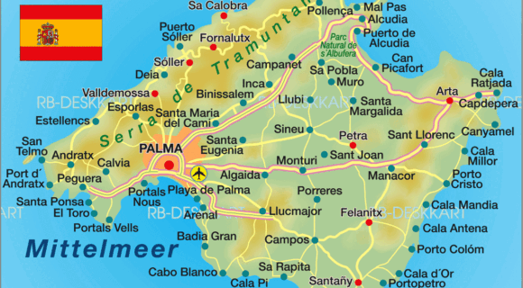 Landkarte Mallorca